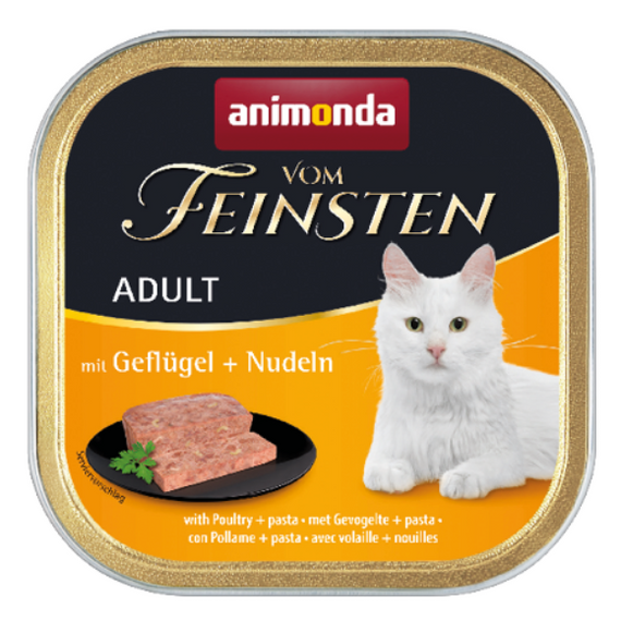 Animonda Vom Feinsten drób z makaronem karma dla dorosłych kotów tacka 100g