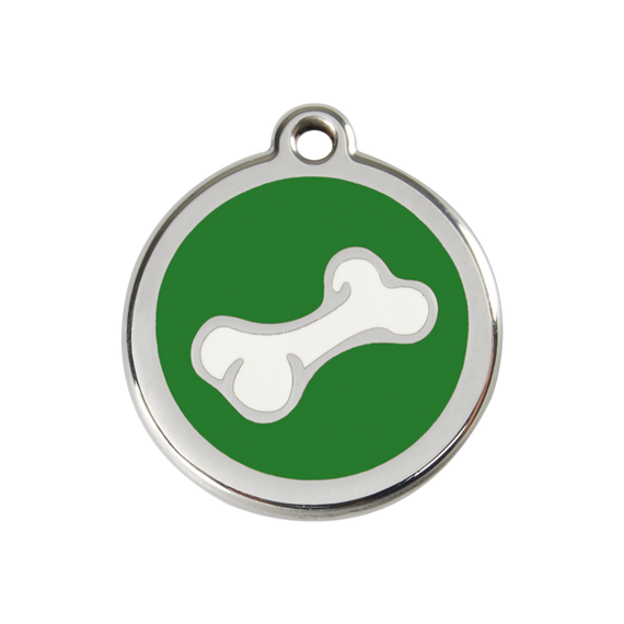 Adresówka dla psa średnia - okrągła zawieszka KOŚĆ różne kolory - Red Dingo