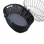 Trixie koszt wiklinowy na rower do przewozu małego psa lub kota, kolor czarny