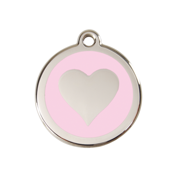 Adresówka dla psa średnia - okrągła zawieszka SERCE różne kolory - Red Dingo
