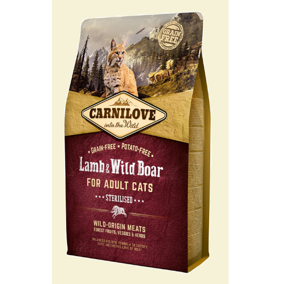 Carnilove Cat Lamb & Wild karma sucha dla kotów po sterylizacji 2 kg