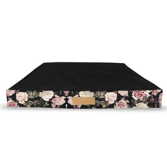 Materac dla psa XXL 110/90cm czarny, róże - Dogeste