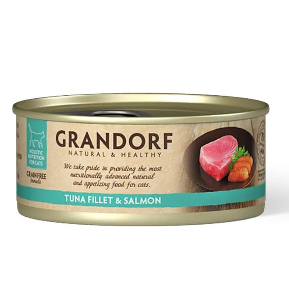 Grandorf Filet z Tuńczyka z Łososiem mokra karma dla kotów 70g
