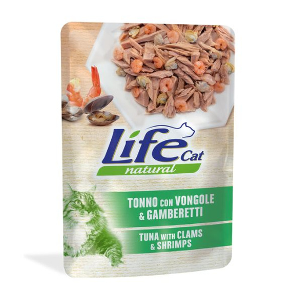 Life Cat Natural Tuńczyk, Małże, Krewetki mokra karma dla kota saszetka 70g
