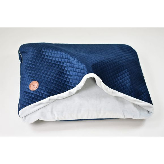 Legowisko dla psa lub kota - Lauren Design Norka Nel granatowy velvet 100 x 80 cm