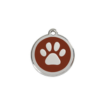 Adresówka dla psa lub kota mała - okrągła zawieszka ŁAPKA różne kolory- Red Dingo