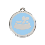 Adresówka dla psa średnia - okrągła zawieszka KOŚĆ W MISCE różne kolory - Red Dingo