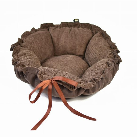Lauren Design legowisko Daisy dla psa lub kota brąz + brąz struktura 80cm