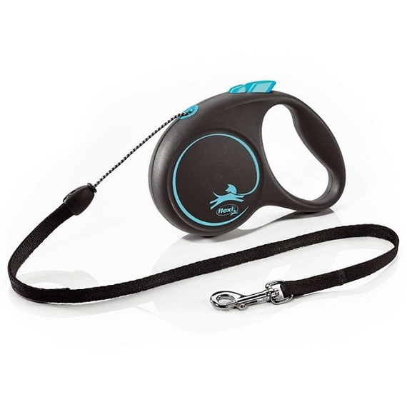 Flexi Black Design smycz automatyczna linka M/20kg 5m niebieska