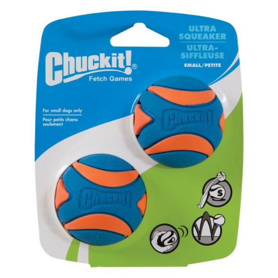 Chuckit! Ultra Squeaker Ball S - super mocna piłka do aportowania dwupak 