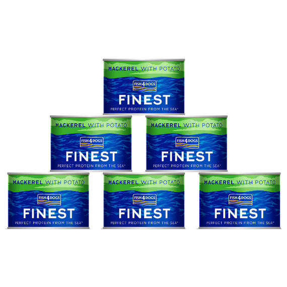 Fish4Dogs Finest Mackrel with Potato - makrela z ziemniakami - zestaw 12x185g