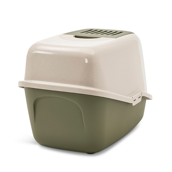 Toaleta Savic Nestor kryta kuweta z wygodnymi drzwiczkami granit z zielonym