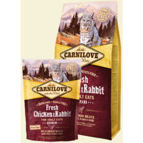 Carnilove Cat Fresh Chicken & Rabbit Gourmand karma sucha dla kotów dorosłych 400 g