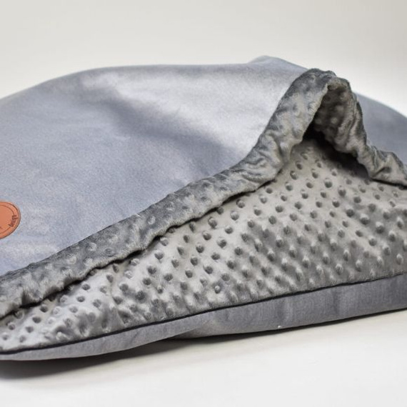 Legowisko dla psa lub kota - Lauren Design Norka Nel srebrny velvet