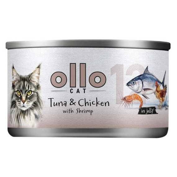 Ollo Cat Nr 12 Tuńczyk i Kurczak z Krewetkami mokra karma dla kota