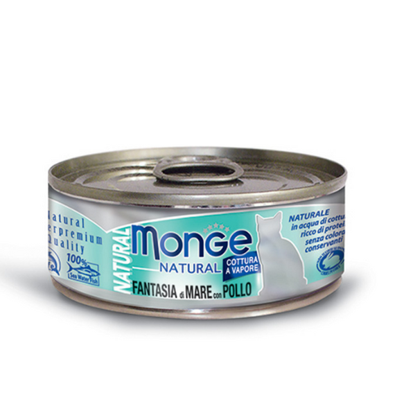 Monge Natural Seafood Chicken karma dla kotów Owoce Morza z Kurczakiem 80g