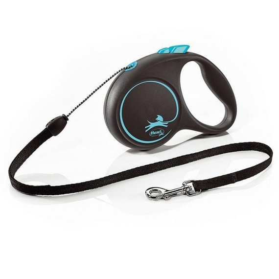 Flexi Black Design smycz automatyczna linka S/12kg 5m niebieska