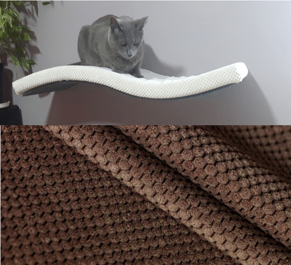 Półka dla kota FALA 75 symetryczna prawa kolor czekoladowy