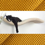 Cat's Atelier Półka na ścianę dla kota fala symetryczna lewa 75cm - musztardowa