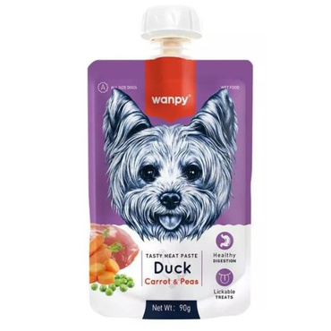 Wanpy pasta mięsna dla psa kaczka z warzywami 90g