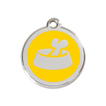 Adresówka dla psa średnia - okrągła zawieszka KOŚĆ W MISCE różne kolory - Red Dingo