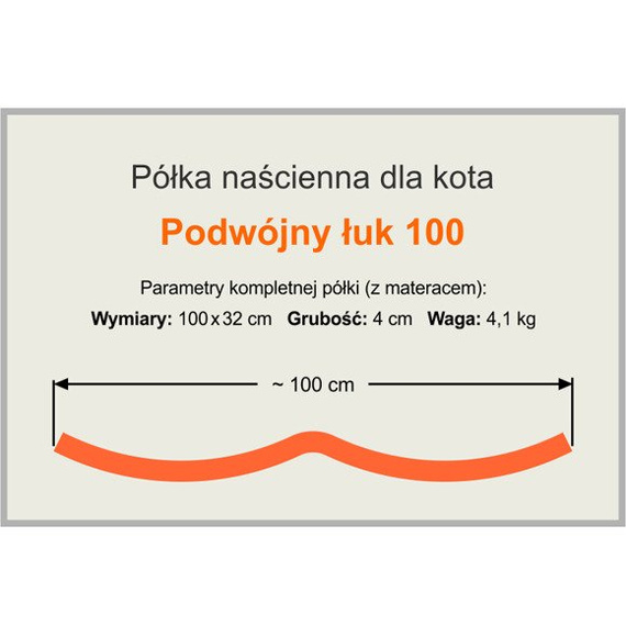 Półka dla kota ŁUK PODWÓJNY 100 kolor granatowy