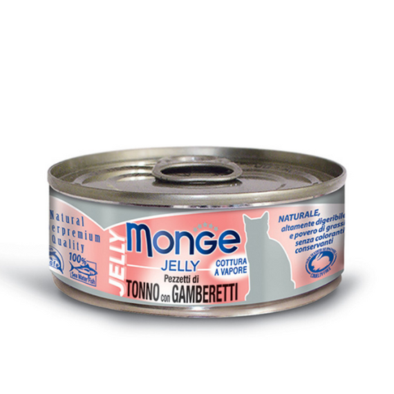Monge Jelly Tuna Shrimps karma dla kotów Tuńczyk Krewetki 24x80g