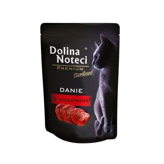 Dolina Noteci Premium danie z wołowiną dla kotów sterylizowanych 85g
