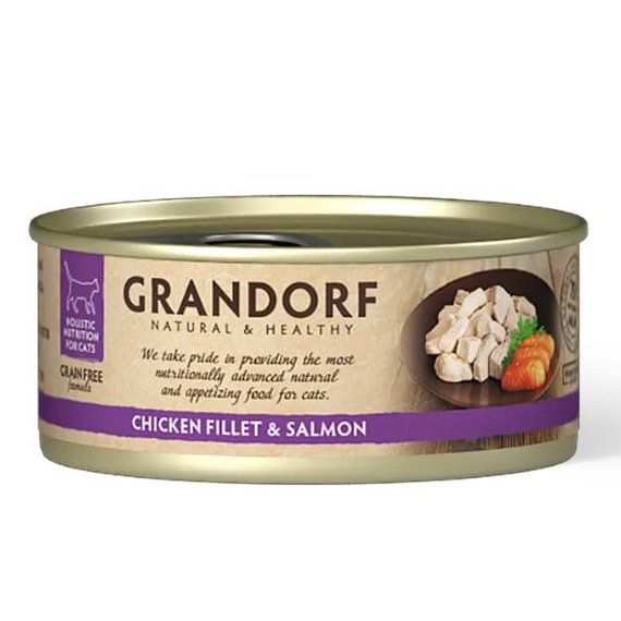 Grandorf pierś z kurczaka z łososiem mokra karma dla kotów 70g
