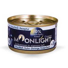 Moonlight Dinner Nr 3﻿ Tuńczyk, kurczak, krewetki, kałamarnica puszka﻿﻿﻿ 80g x12