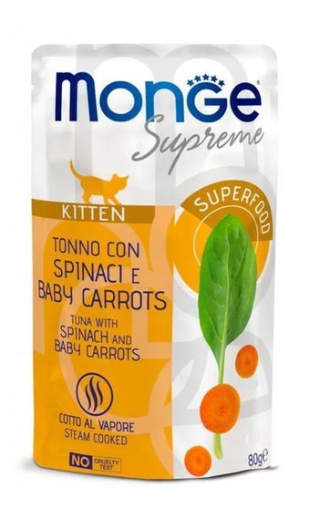 Monge Supreme Kitten Tuńczyk, szpinak, marchewka 80g