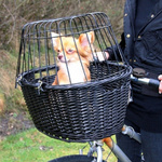 Trixie koszt wiklinowy na rower do przewozu małego psa lub kota, kolor czarny