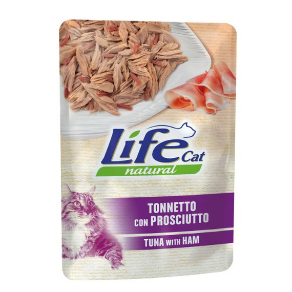 Life Cat Natural Tuńczyk z szynką drobiową mokra karma dla kota saszetka 70g