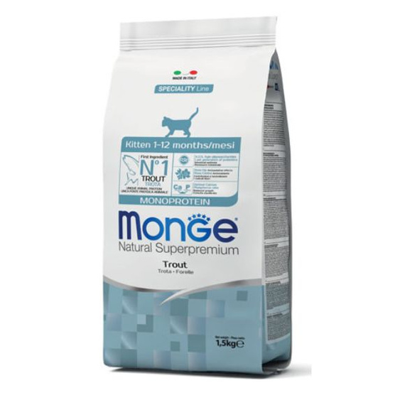 Monge Monoprotein Kitten Pstrąg 1,5kg sucha karma dla kociąt