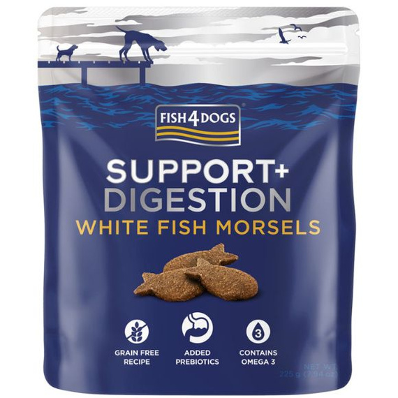 Fish4Dogs White Fish Morsels przysmaki wspierające przewód pokarmowy