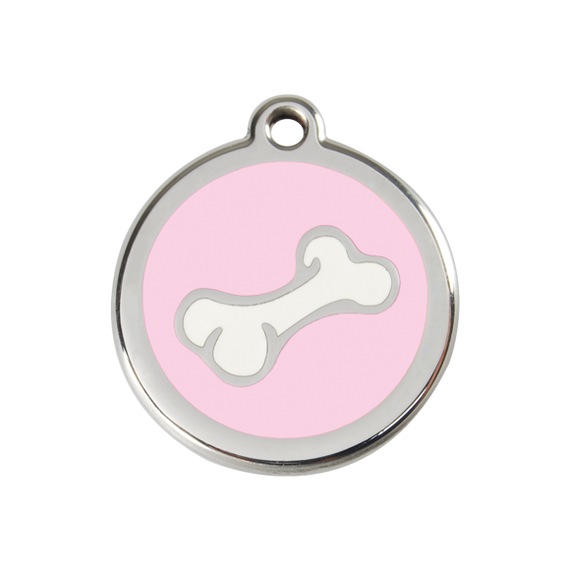 Adresówka dla psa średnia - okrągła zawieszka KOŚĆ różne kolory - Red Dingo