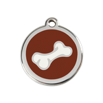 Adresówka dla psa średnia - okrągła zawieszka KOŚĆ różne kolory - Red Dingo