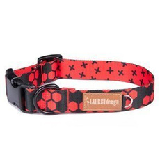 Lauren design Regulowana obroża dla psa L 40-55cm Hexagon czerwona