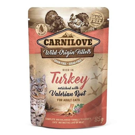 Carnilove Fillets Indyk z walerianą - mokra karma dla kota saszetka 85g