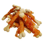 Wanpy Chicken Jerky & Calcium Bone Twists kosteczki owinięte kurczakiem 100g