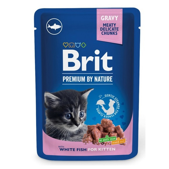 Brit Premium by Nature Cat Kitten 100g biała ryba w sosie