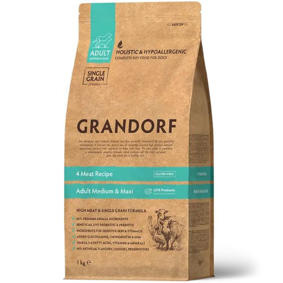 Grandorf Adult Medium Maxi 4 Meat 10kg sucha karma dla psów dorosłych