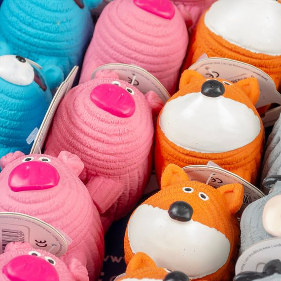 DUVO+ Lateksowe zwierzaki w prążki - zabawka dla psa 11cm