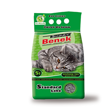 Super Benek Standard Zielony Las - bentonitowy żwirek dla kota 10 l