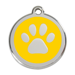 Adresówka dla psa duża - okrągła zawieszka ŁAPKA różne kolory- Red Dingo