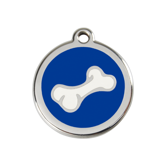 Adresówka dla psa średnia - okrągła zawieszka KOŚĆ różne kolory - Red Dingo