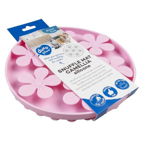 DUVO+ mata węchowa silikonowa Camellia dla psa 20 × 20 cm – różowa