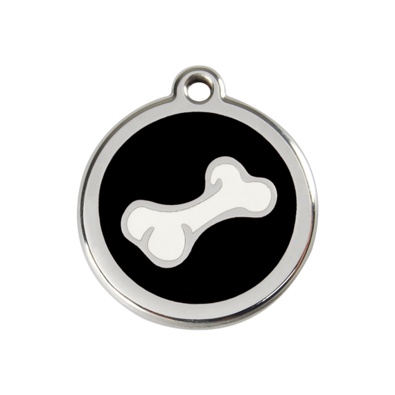 Adresówka dla psa średnia - okrągła zawieszka KOŚĆ różne kolory - Red Dingo