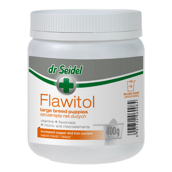 Flawitol preparat witaminowo-mineralne dla szczeniąt dużych ras w proszku 400 g