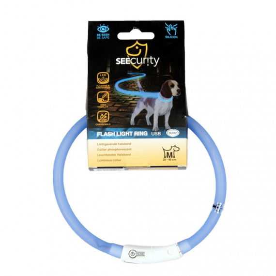 Obroża świecąca Duvo+ USB Silikon Blue 45 cm